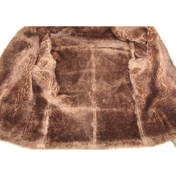 Vintage Brown Sheepskin Western Marlboro Man Shearling Fur Jacket Coat Men's 46 - Picture 3 of 14